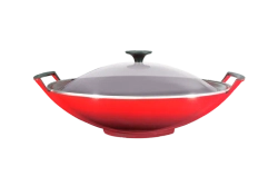 Le Creuset Чугунный вок с крышкой, 36 см, вишня 25304360600460