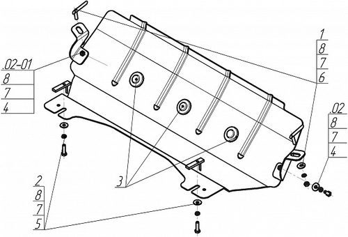 Защита Радиатора. 2 мм, Сталь. для Volvo XC90 2002-2015 MOTODOR.02617