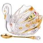 195-123 Икорница "Лебедь" 11*7 см с ложкой