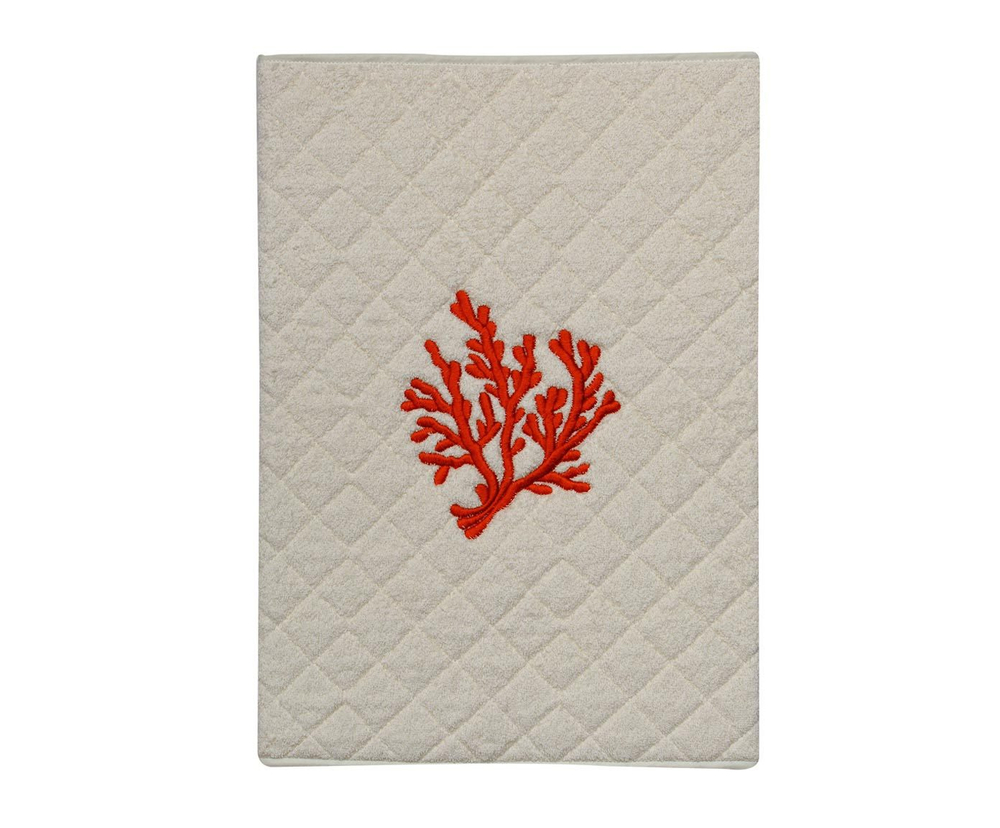 Элитный коврик для ванной Corallo бежевый с коралловой вышивкой от Old Florence