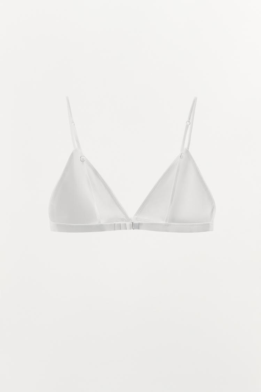 ZARA БРАЛЕТТ ИЗ МОДАЛА С ТРЕУГОЛЬНЫМИ ЧАШКАМИ, БЕЛЫЙ