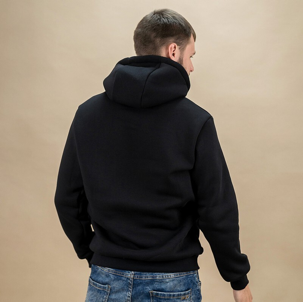 Толстовка ХУДИ ФУТЕР ЧЕРНЫЙ с капюшоном Х/Б 300 гр., 50 (L) мод.304