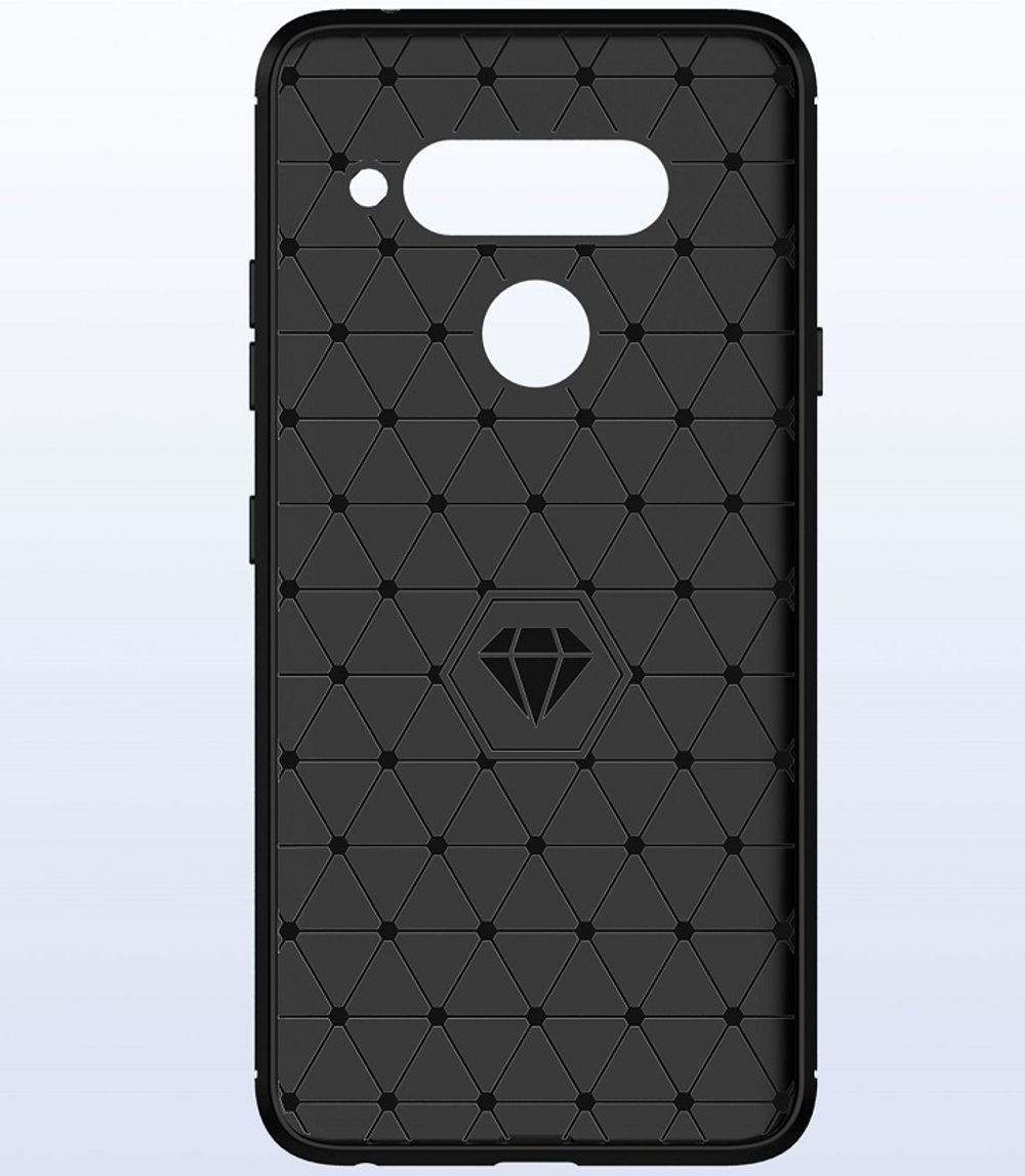 Чехол для LG V40 ThinQ цвет Black (черный), серия Carbon от Caseport