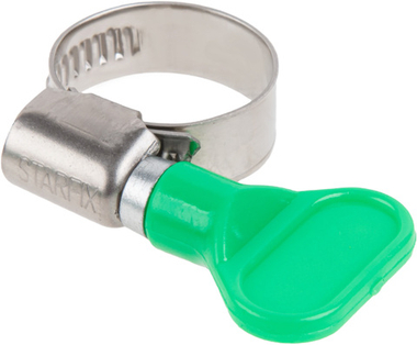 Хомут червячный с ключом "бабочка" 16-25 мм, нерж.сталь (W2) STARFIX