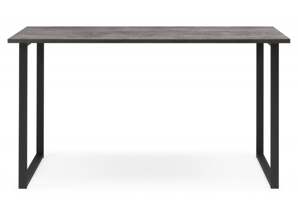 Стол деревянный Woodville Лиман 117 х 77 бетон светлый, черный матовый, ножки черные