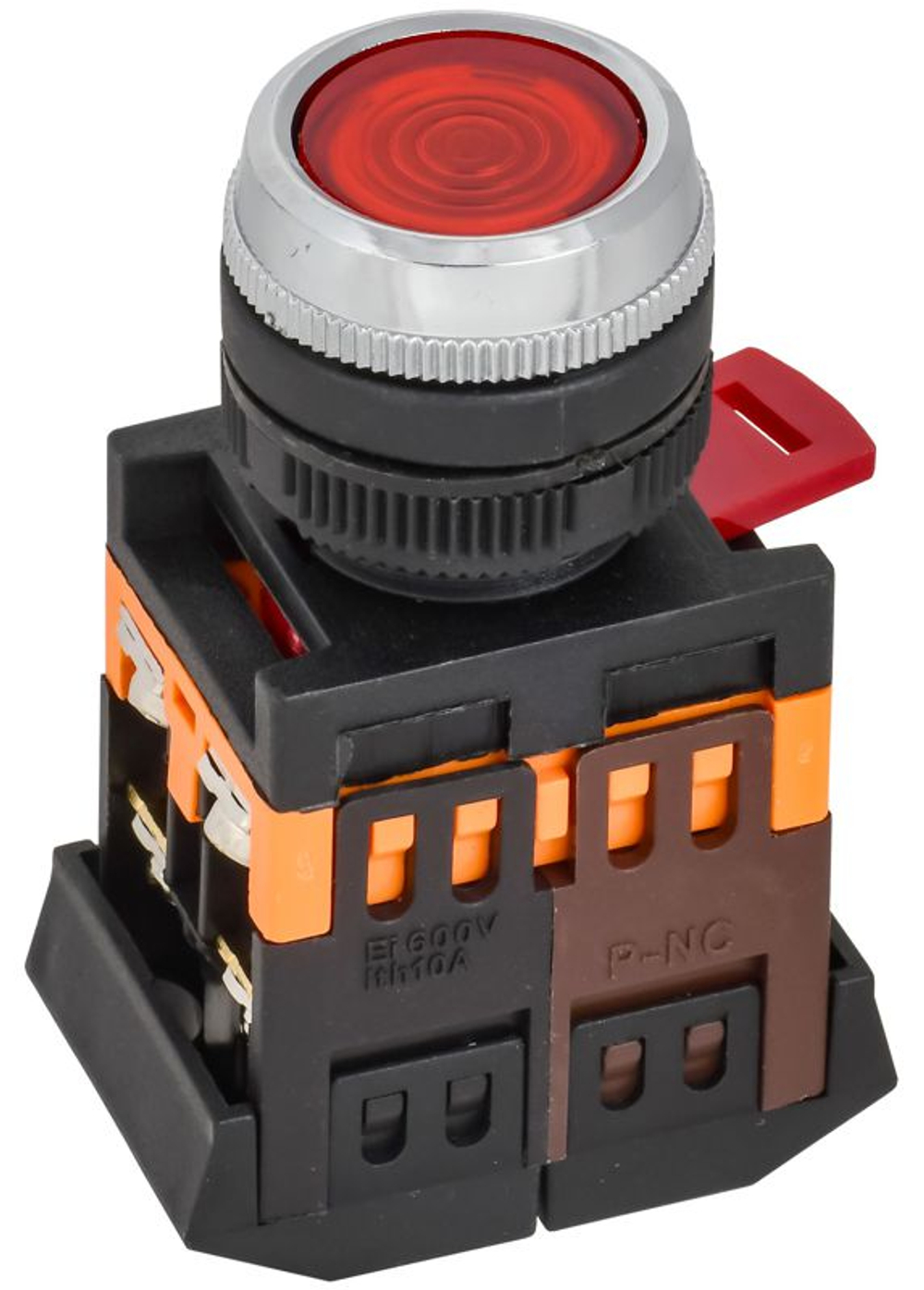 Кнопка ABLFS-22 d22мм 1з+1р 240В неон кр. IEK BBT30-ABLFS-K04