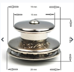 Кнопка цанговая типа "Tenax", никелированная латунь, ткань до 6 мм