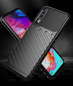 Чехол для Samsung Galaxy A70 (Galaxy A70S) цвет Black (черный), серия Onyx от Caseport