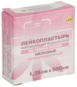 Лейкопластырь ЛЕЙКО фиксирующий медицинский на шелковой  основе 1.25 см х 500 см (арт. 531622)
