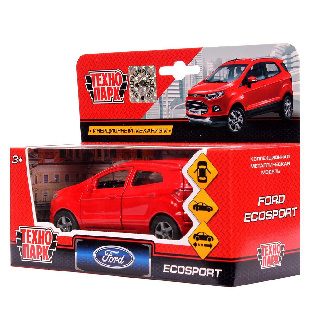 Модель ин. мет. "Ford Ecosport" 12см, красный, открыв. двери, коробка SB-18-21-N(R)-WB (Технопарк)