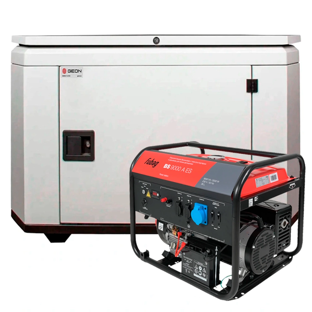 Бензиновый генератор FUBAG BS 9000 A ES с кожухом Geon 1400SS RAL 7035