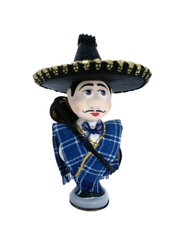 Кукла потешка Мексиканец. Игрушка фарфоровая ручной работы
