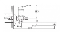 Смеситель для ванны и душа Haiba HB2216