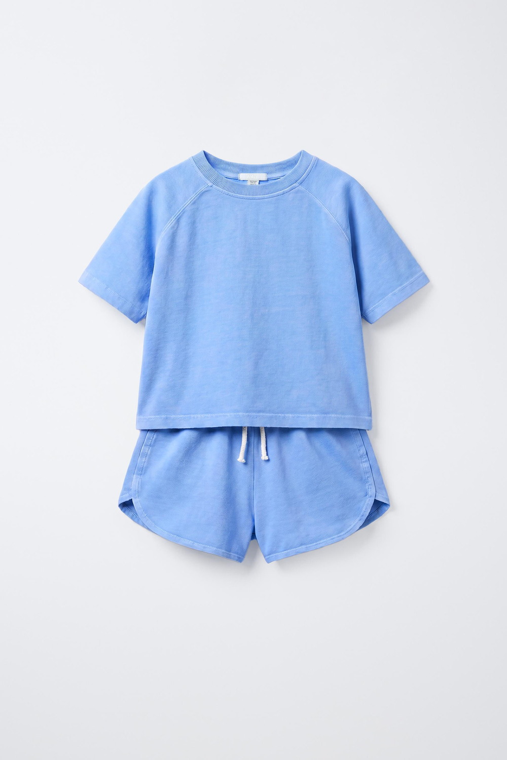 ZARA КОМПЛЕКТ ИЗ ФУТБОЛКИ И ШОРТОВ, СИНИЙ