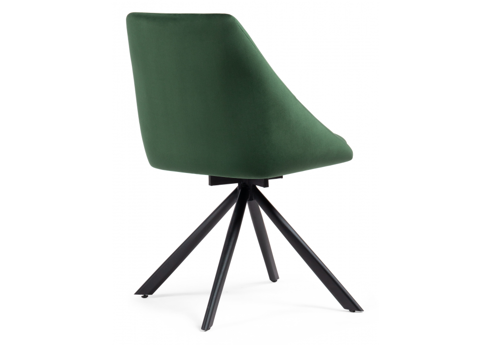 Стул на металлокаркасе Woodville Окленд крутящийся темно-зеленый, черный, ножки черные