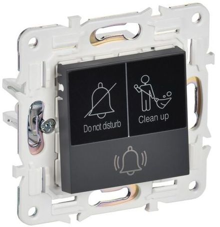 Кнопка звонка SKANDY 10А SK-V17T для отелей с индикацией титан IEK SK-V14-2-10-K48