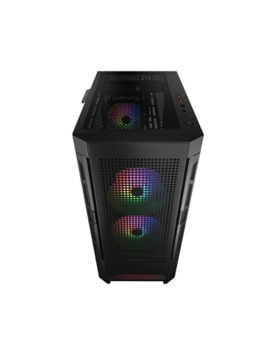 Cougar Airface RGB Black, 2х140мм + 1x120mm ARGB Fan, ARGB Fan Hub, без БП, черный, ATX
