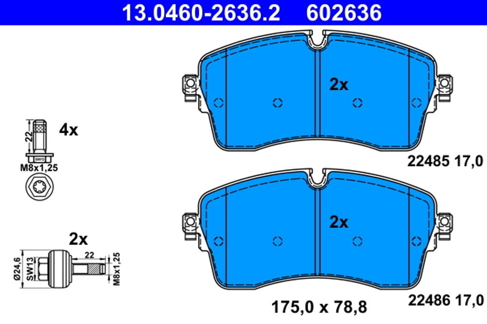 ATE - 13046026362-ATE - Brake Pad Set, disc brake