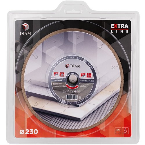 Диск алмазный DIAM 1A1R Керамогранит-ST GRAPHITE Extra Line 230х25.4   000726