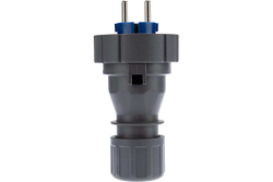 Прямая влагозащищенная вилка 2P+РE REXANT, 16 А, IP68 111-013