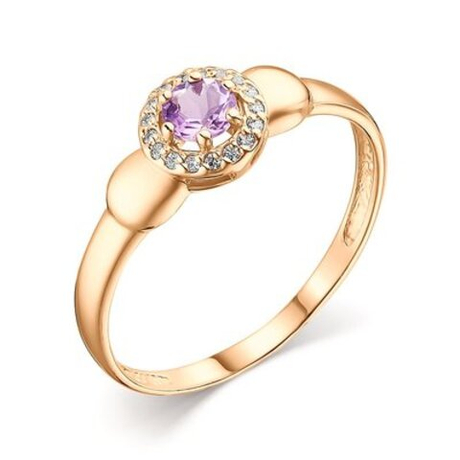 Кольцо из золота с аметистами
