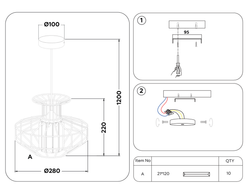 Ambrella Подвесной светильник в стиле лофт Loft TR5850