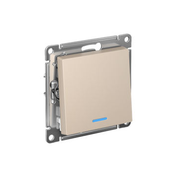 ATLASDESIGN 1-клавишный ПЕРЕКЛЮЧАТЕЛЬ с подсветкой, сх.6а, 10АХ, механизм, ПЕСОЧНЫЙ