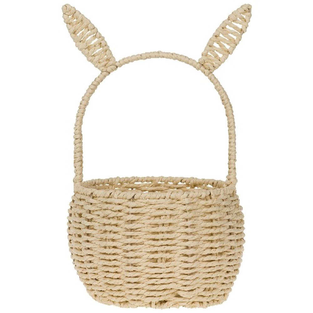 Корзина плетеная (бумага) D18xH27/35см с ушками (Натуральный)