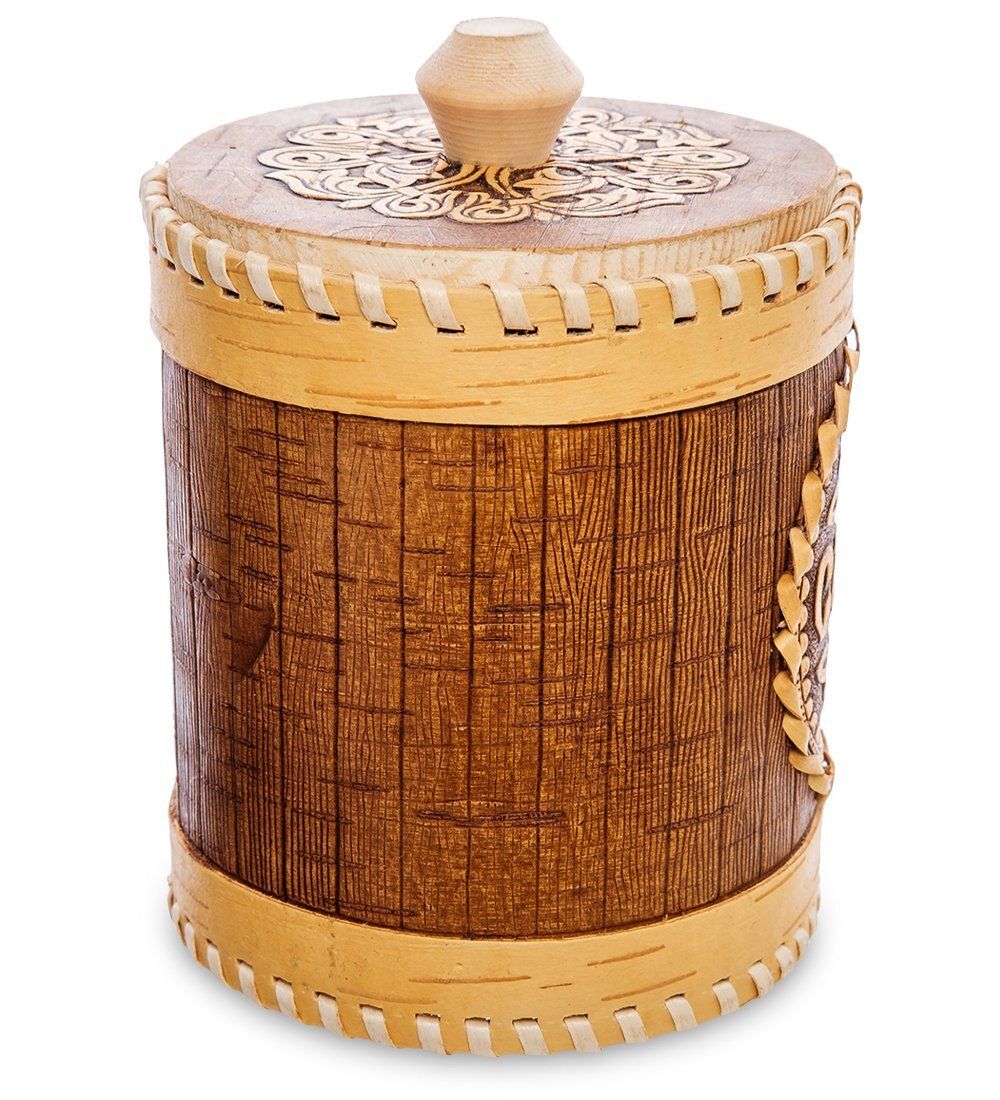 Народные промыслы BST-315/ 2 Туесок «Сахар» бол. (береста)