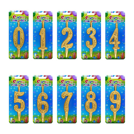 Свеча-цифра "Золотой узор"