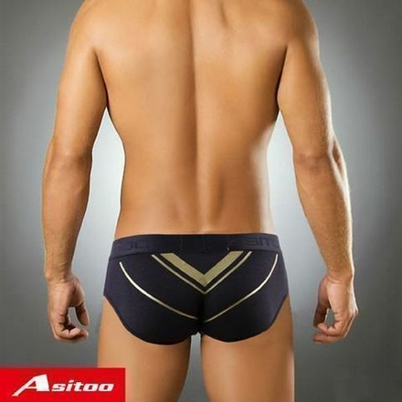 Мужские трусы брифы черные Asitoo Golden V Sport Modal Brief AST0043