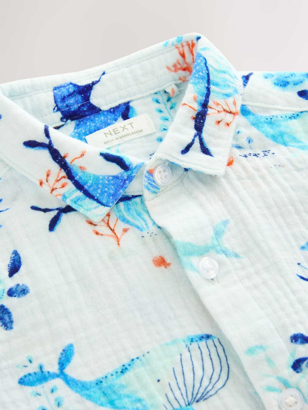 Рубашка с коротким рукавом для мальчика Next AB6-485, Голубой