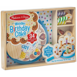 Spin Master 93611 20155234 — Игровой набор Melissa & Doug деревянный праздничный торт с 33 аксессуарами — фото 1