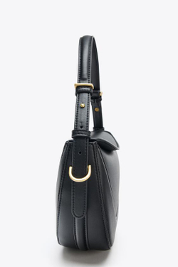 ZARA СУМКА-МЕССЕНДЖЕР С КЛАПАНОМ, ЧЕРНЫЙ