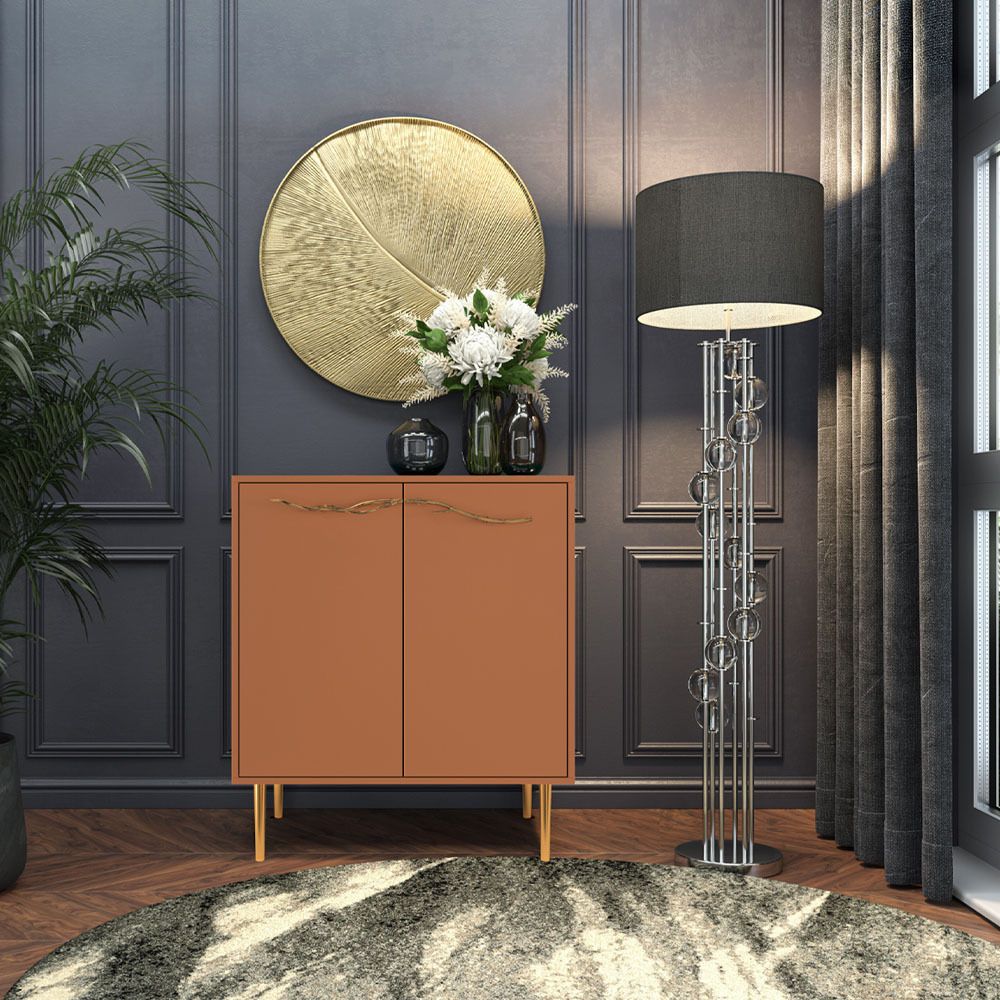 Комод Арт Колор matte Стайл Голд с 2 полками Томленый оранжевый матовый