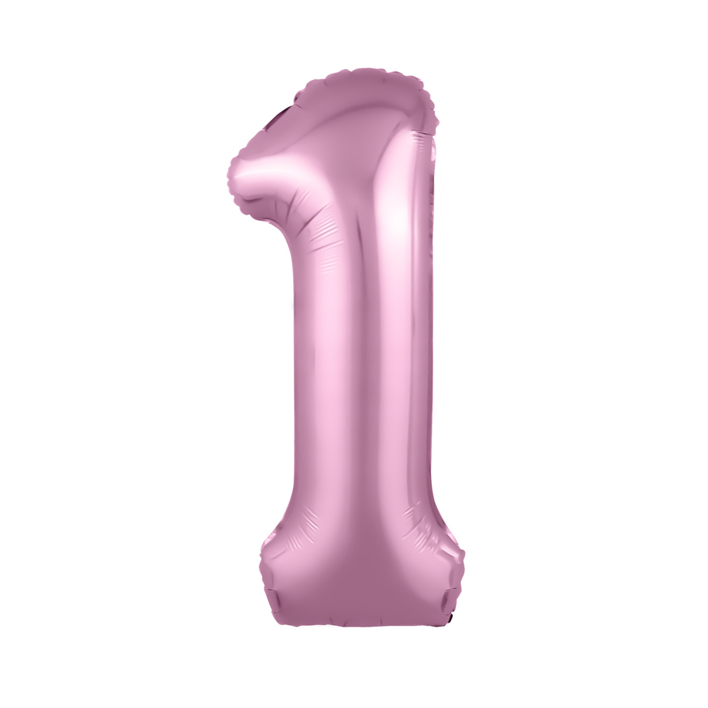 Шар (40''/102 см) Цифра, 1 Slim, Фламинго, 1 шт. в уп., 754474