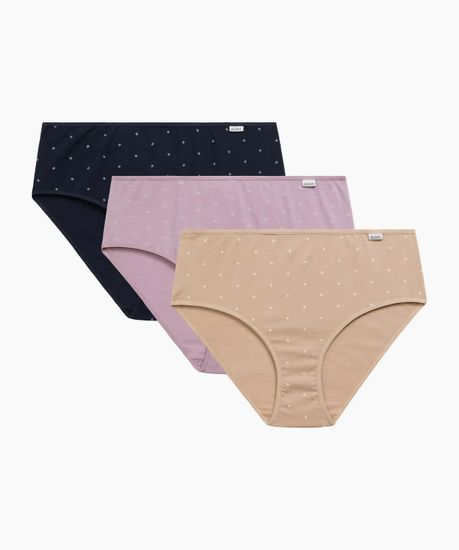 Женские трусы  классика (3шт) Atlantic 3LP-220, темно-синий + темно-лавандовый + бежевый