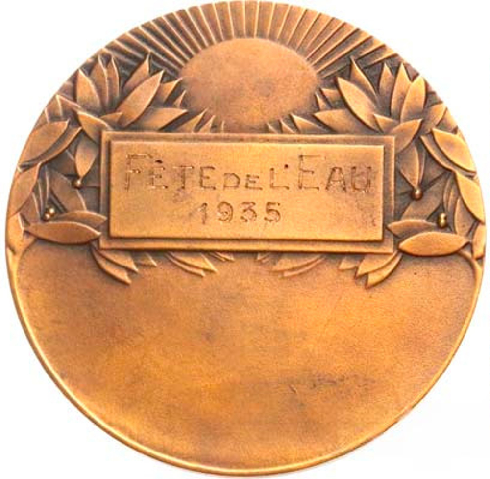 France, Third Republic, "Fête de l'Eau" Bronze Medal, 1935