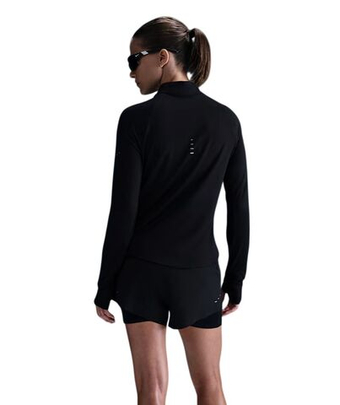 Женская теннисная футболка с длинным рукавом Nike Dri-Fit Swift UV 1/4-Zip Running Top - black