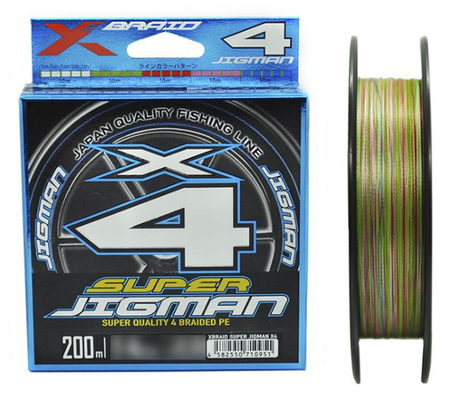 Плетеный шнур YGK X-Braid Super Jigman X8 200m #0,6-14lb Multi Collor