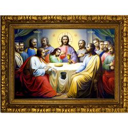 Тайная вечеря. Икона на холсте.