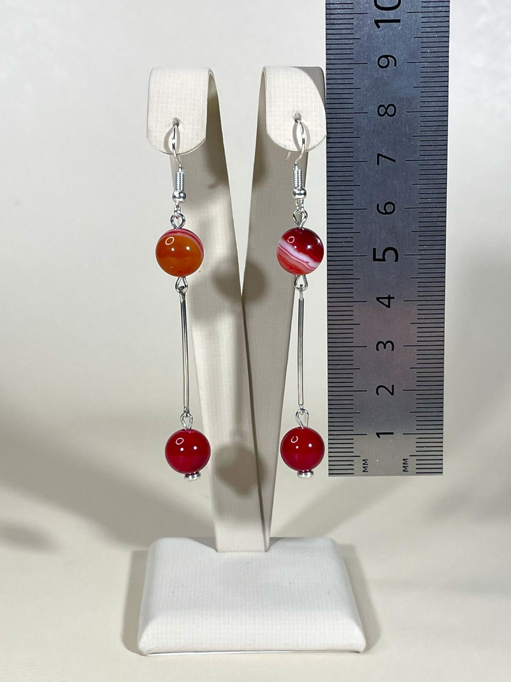 Серьги агат с палочкой