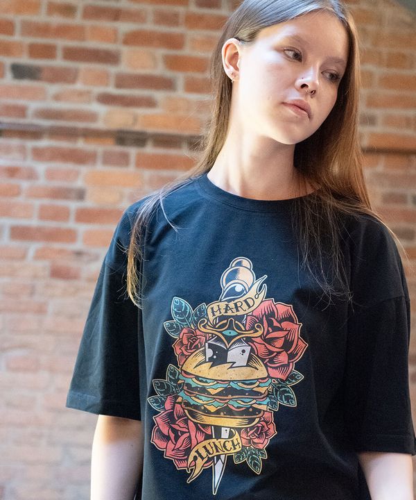 Футболка оверсайз Burger черная - фото 10