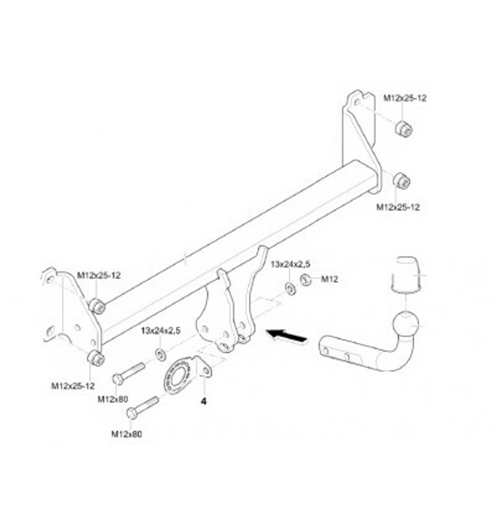 Фаркоп Westfalia 303339600001 BMW X3, X4 2014-(паспорт и сертификат в комплекте)(без электрики)