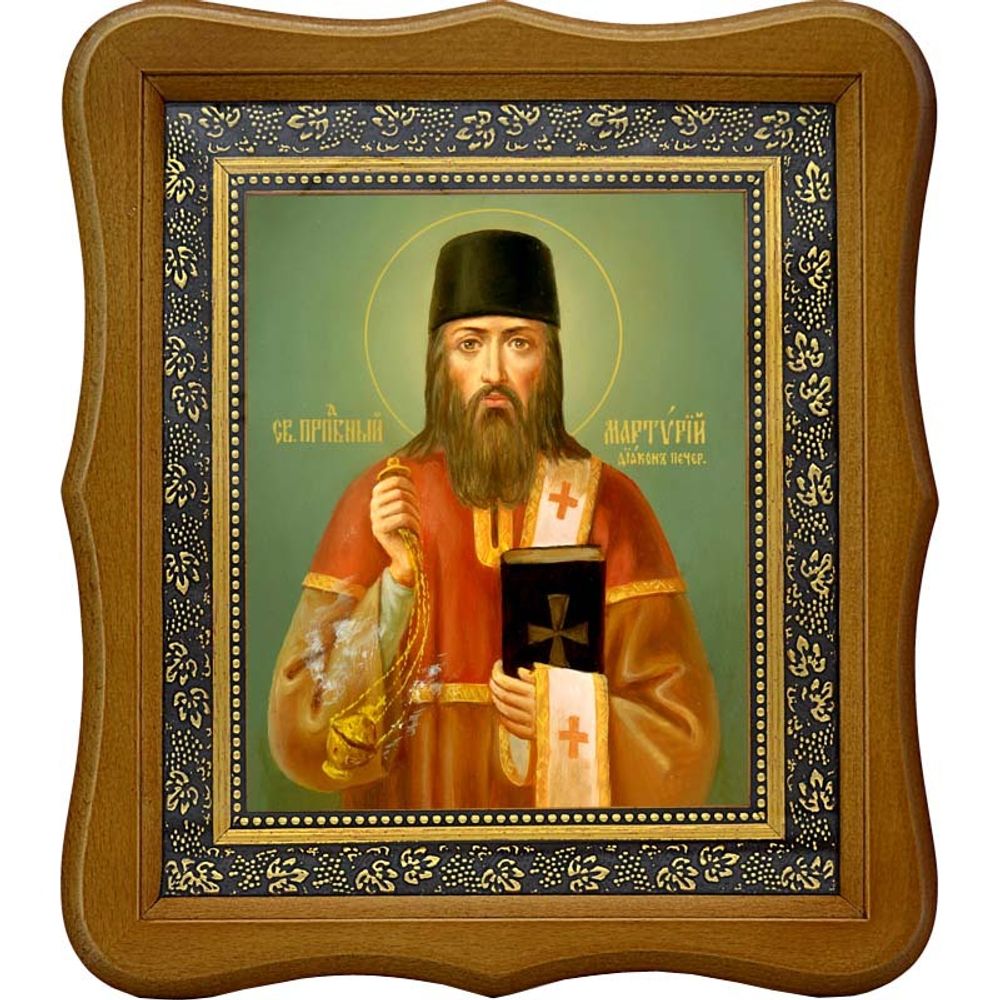 Мартирий Печерский, преподобный диакон. Икона на холсте.