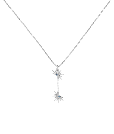 Подвес из серебра со вставками из выращенного сапфира