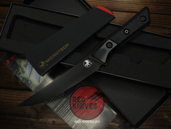 Кухонный нож Microtech Boning кастом - клинок DLC, больстеры титан, рук. G10