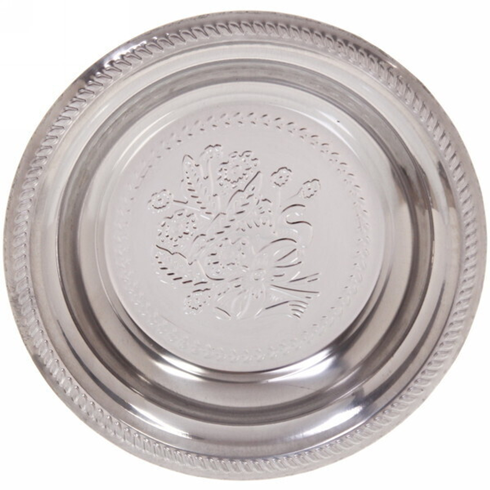 Поднос металлический «Цветы» 22см