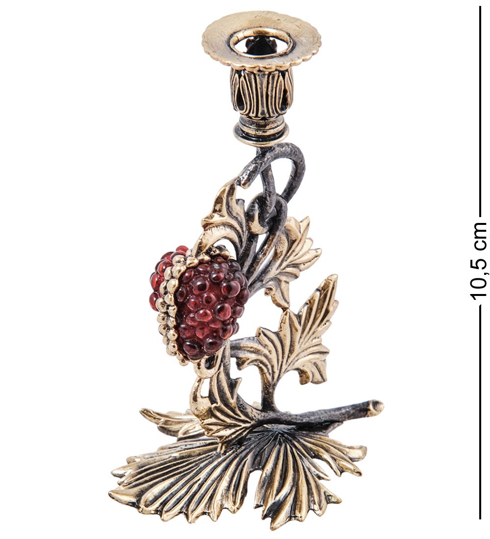 Народные промыслы AM-4002 Подсвечник «Виноградная Лоза» (латунь, янтарь)