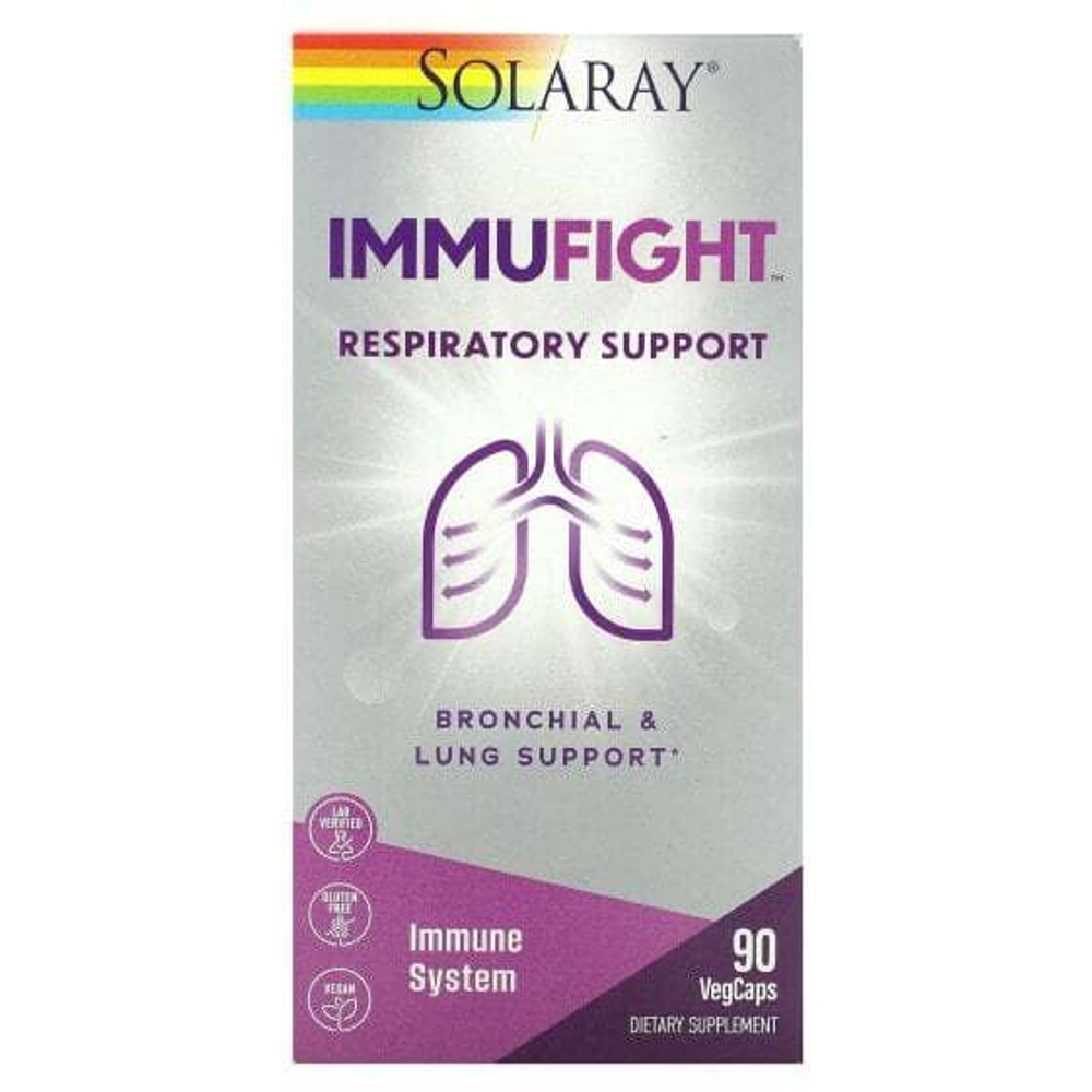 Solaray, ImmuFight, поддержка дыхательной системы, 90 VegCaps